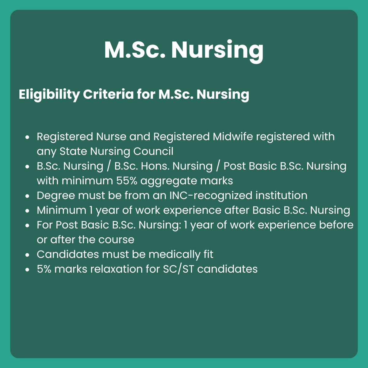 M.Sc. Nursing
